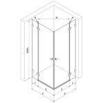MEXEN/S - Lunar Duo sprchový kout dveře křídlové 85 x 85, transparent, grafit metal 834-085L-085P-95-00