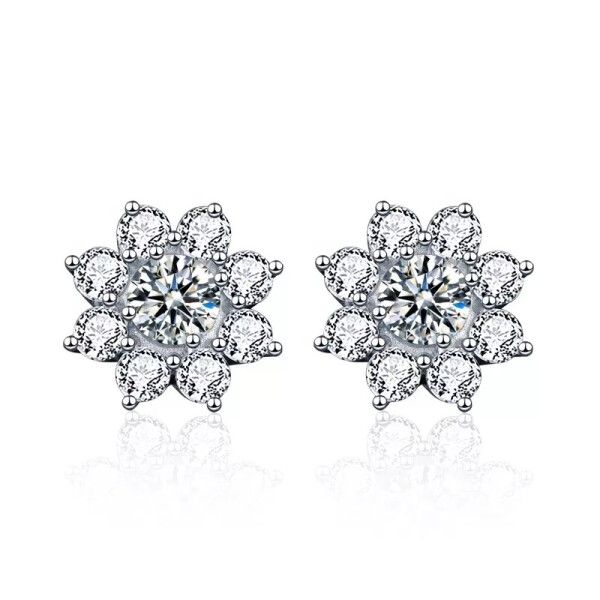 Royal Fashion stříbrné náušnice HA-XEZ002-SILVER-MOISSANITE-ZIRCON