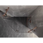 MEXEN/S - Lunar sprchový kout pětiboký křídlový pravá 90 x 80, transparent, růžové zlato 831-090P-080L-60-00-P