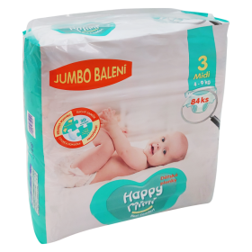 Happy Mimi Flexi Comfort dětské pleny 3 Midi Jumbo balení 84 ks