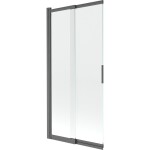 MEXEN - Fox vanová zástěna 2-křídlová posuvná 85 x 150, transparent, grafit kartáčovaná 891-085-002-66-00