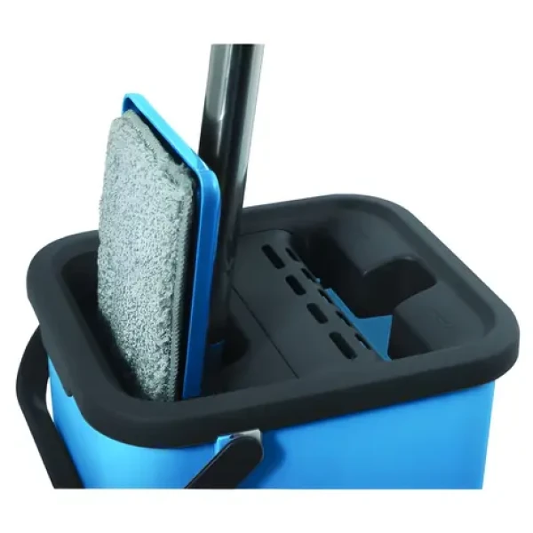 MSV COMPACTO modrá / Sada mopu s kbelíkem / Ždímač / 129 cm / PP a mikrovlákno