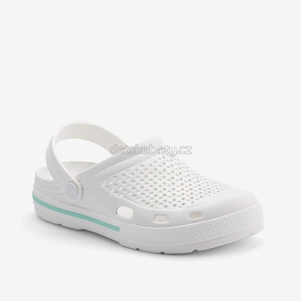 Dětské plážovky Coqui 6413 white/white Lt. Mint Velikost: 36
