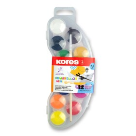 Kores Kores, 30101, sada vodových barev, základní barvy, 12 odstínů
