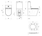 RAVAK - WC kombi se sedátkem SoftClose, vario odpad, spodní napouštění, RimOff, bílá X01872
