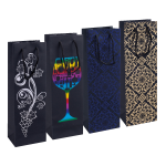 DONAU HOME dárková taška - Ornament, na 1 láhev, mix motivů - 12ks