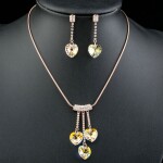 Souprava náhrdelníku a náušnic Swarovski Elements Betania - srdce, Zlatá 38 cm + 3 cm (prodloužení)