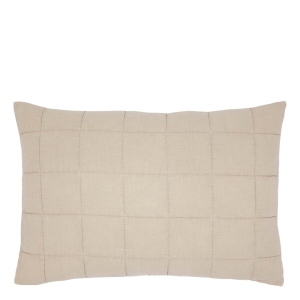 Chic Antique Prošívaný povlak na polštář Aix Vintage Linen 40 × 60 cm, béžová barva, textil