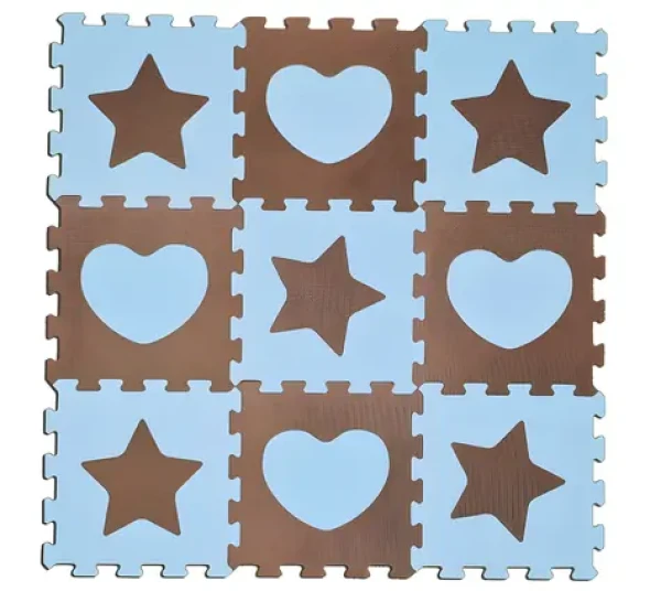 SUN TA TOYS Pěnové puzzle Hvězdy a srdce modré S4