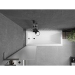 MEXEN/S - Next L vanová zástěna FIX 50 x 150, vzor, gun gray kartáčovaný 895-050-000-03-30-66