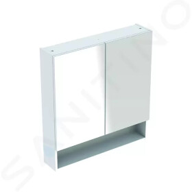 GEBERIT - Selnova Square Zrcadlová skříňka 850x588x175 mm, 2 dvířka, lesklá bílá 501.264.00.1