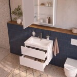 Kielle - Arkas I Zrcadlová skříňka s LED osvětlením, vyhříváním a USB portem, 55x70x13 cm, bílá 50111610