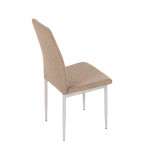 Židle jídelní, béžová látka, šedé kovové nohy