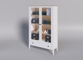 ARTEN (NANO Systems s.r.o.) Buková vitrína TALO-SST4 (Bílá)