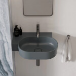 OMNIRES - OVO M+ umyvadlo na desku/závěsné - levé, 55 x 38 cm, ash grey mat; OVO555UWLAG