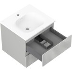 MEXEN/S - Rivel koupelnová skříňka 50 cm s umyvadlem Vela, 2 zásuvky, reliéf , šedá mat/bílá mat 91A20-05047-2-BFF62-W23M01