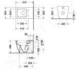 DURAVIT - Happy D.2 Stojící WC, zadní odpad, s HygieneGlaze, bílá 2159092000