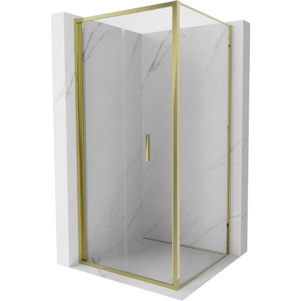 MEXEN/S - Exo sprchový kout skládací dveře 85 x 85, transparent, zlato 816-085-085-50-00