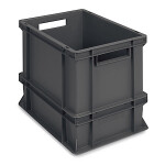 Euro přepravka ekonomická, 400x300x320 mm, 100% recyklovaná, šedá