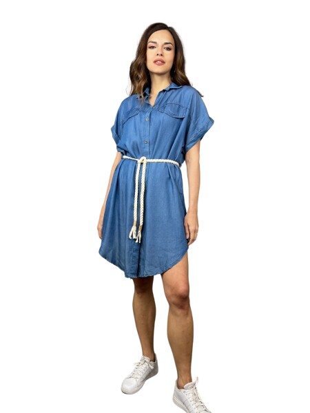 HOSH Košilové šaty Yesenia Velikost: UNI, Barva: Modrá