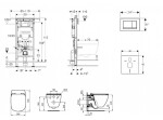 GEBERIT - Duofix Set předstěnové instalace, klozetu a sedátka Ideal Standard Tesi, tlačítka Sigma30, Aquablade, SoftClose, bílá/lesklý chrom SANI11CD3138