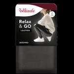 Dámské legíny koženého vzhledu RELAX & GO LEATHEROPTIC LEGGINGS - BELLINDA - tmavě hnědá M
