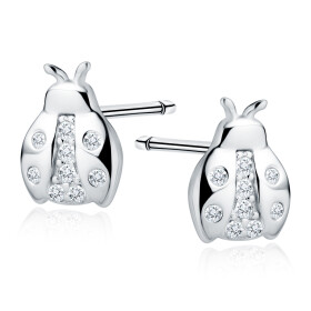 LUNICA Stříbrné náušnice berušky 0165