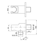 SAPHO - MINIMAL držák sprchy kulatý, pevný, s vyústěním, nerez mat MI535