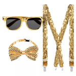 R-Kontakt.cz Sada doplňků brýle kšandy motýlek zlatá