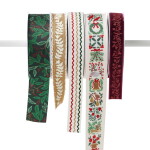 Rifle Paper Co. Vánoční stuha Willowberry – set 5 ks, zelená barva, textil