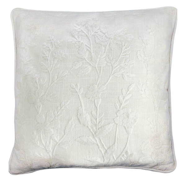 GREEN GATE Vyšívaný povlak na polštář Laurel White 40 × 40 cm, bílá barva, textil