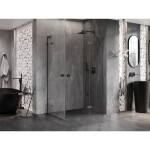 MEXEN/S - Lunar L Duo sprchový kout dveře křídlové pravá 80 x 70, transparent, grafit kartáčovaná 834L-080P-070L-66-00