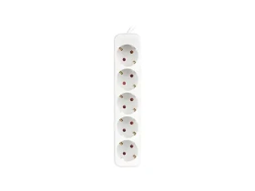 Lanberg napájecí lišta 5x Schuko bílá / Napájecí lišta / měděný kabel / dětská pojistka / 3 m (PS0-05F-0300-W)