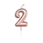 Svíčka dortová rose gold 5 cm číslo 2 - Albi
