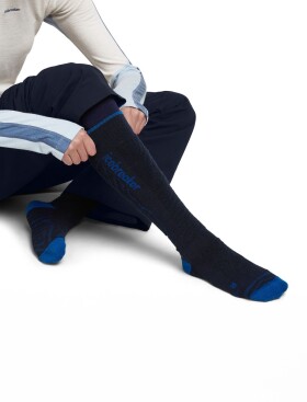 Dámské merino ponožky ICEBREAKER Wmns Merino Ski+ Medium OTC Mountain Contour, Midnavy/Lazurit/Black velikost: 41-43 (L)
