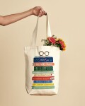 Rifle Paper Co. Plátěná taška Tote Book Club, přírodní barva, textil