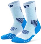 CEP dámské běžecké kompresní vysoké ponožky 5.0 - blue/ice Velikost: III (Vel. chodidla 37-40)
