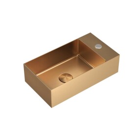 Závěsné umyvadlo v barvě rosegold SAT Aurum 40x22 cm bez přepadu SATAUR4022BRG SATAUR4022BRG