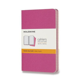 Sešity Moleskine Cahier, S, linkované, 3 ks - tm. růžové