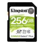 Kingston Canvas Select Plus SDXC 256GB / UHS-I / Class 10 / čtení: až 100 MBs / zápis: až 85MBs (SDS2/256GB)