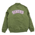 Mitchell & Ness Pánská bunda Philadelphia 76ers NBA Olive Heavyweight Satin Velikost: XL