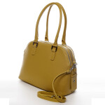 Dámská kožená kabelka s dlouhým uchem Nicole žlutá