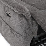 Polohovací křeslo, elektrické zabudované ovládání, šedá, látka, TV-Q8575 GREY2