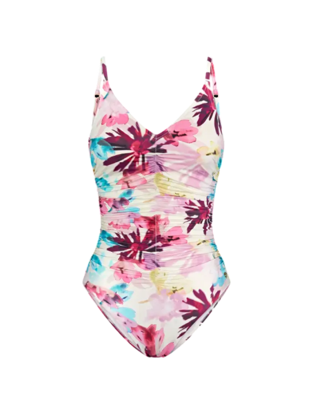 Dámské jednodílné plavky Summer Fleur OP 01 - Triumph kombinace temně růžové (M020) 044D
