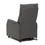 Křeslo polohovací, eletrické, šedá látka.