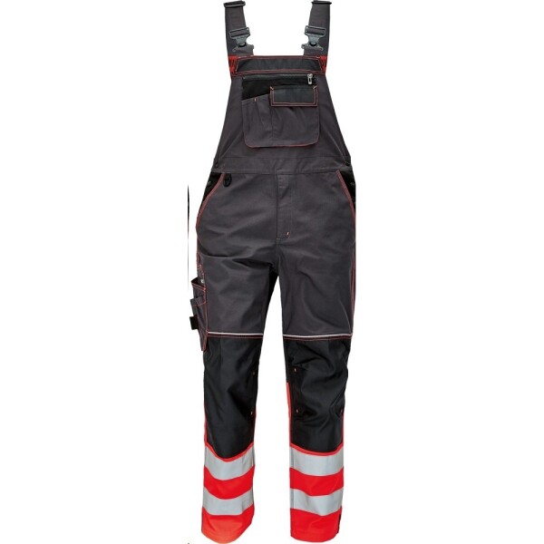 CRV Cerva Mont. kalhoty KNOXFIELD HI-VIS DW275 lacl antracit-červené dole reflexní pruhy DOPRODEJ 52 antracit-červené