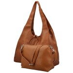 Trendy dámský koženkový set kabelek Shane, hnědý