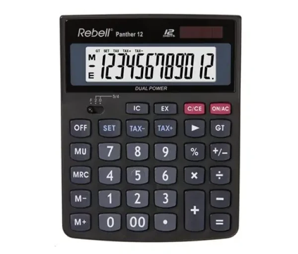 REBELL PANTHER 12 kalkulačka černá (RE-Panther 12 WB/BX)