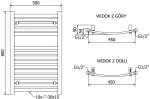 MEXEN/S - Helios radiátor + topná tyč 800 x 500 mm, 600 W, bílá W103-0800-500-2600-20