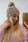 Fleecová čepice Fiona K275 bílá+hnědá UNI